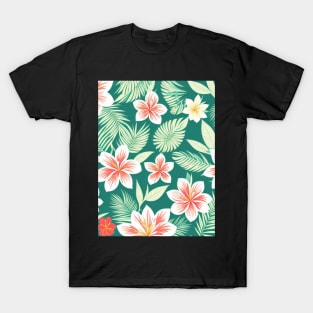 tropical flower pattern T-Shirt